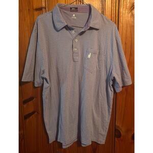 Johnnie-O Mens purple/blue striped original polo short sleeve XL